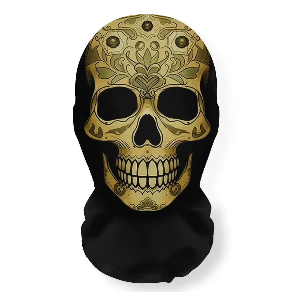 Masque crâne mexicain doré