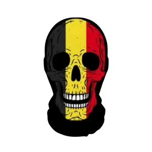 Masque crâne drapeau belge noir jaune rouge